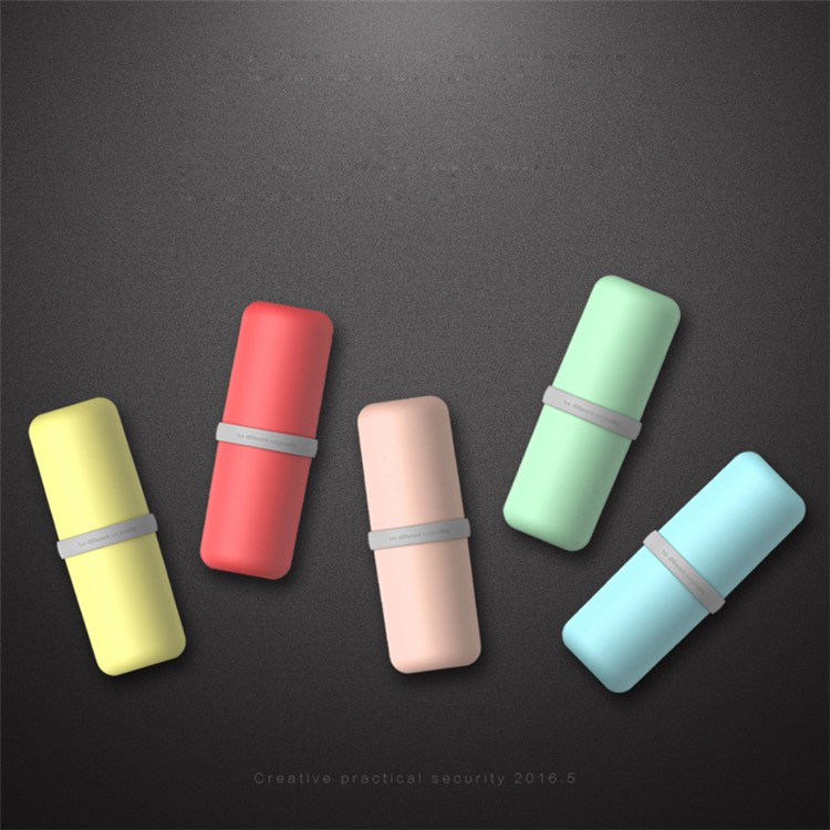 USAR Capsule Portable Travel Gargle Cup Toothbrush Toothpaste Storage Box - Pink-2
