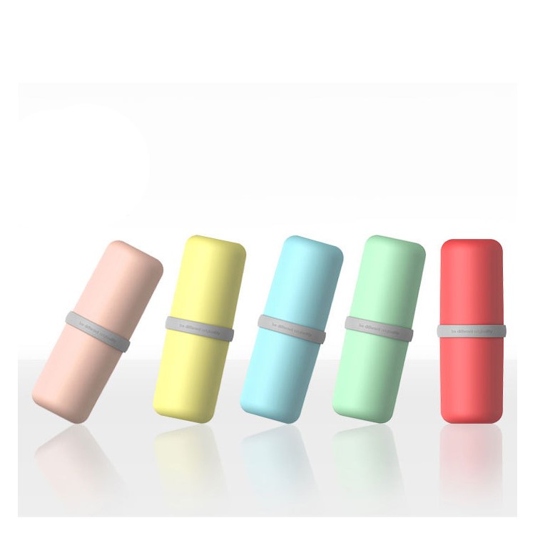 USAR Capsule Portable Travel Gargle Cup Toothbrush Toothpaste Storage Box - Pink-5