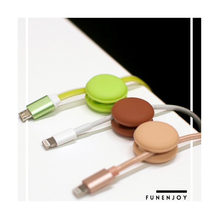 FUNENJOY 6PCS Silicone Macaron Desktop Cable Organizer Sticky Winder Clamp (Random Color)-1