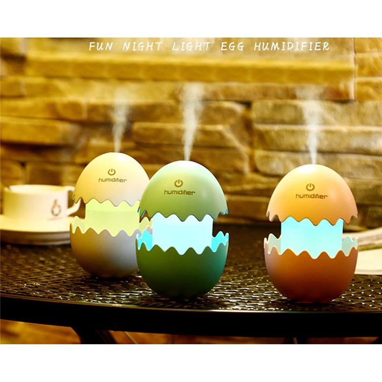 Mini Funny Egg Desktop Mist Humidifier LED Night Light for Home Office Car - White-10