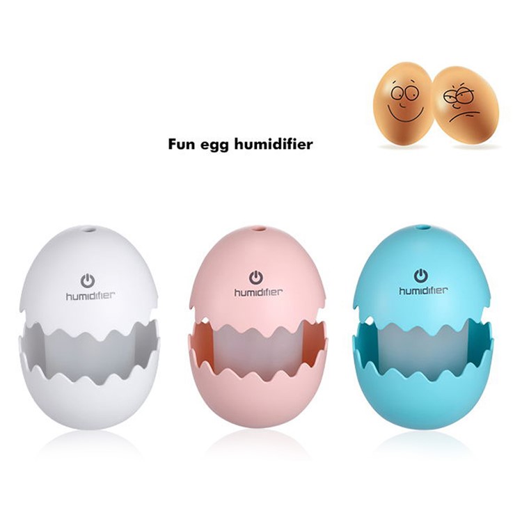 Mini Funny Egg Desktop Mist Humidifier LED Night Light for Home Office Car - White-11