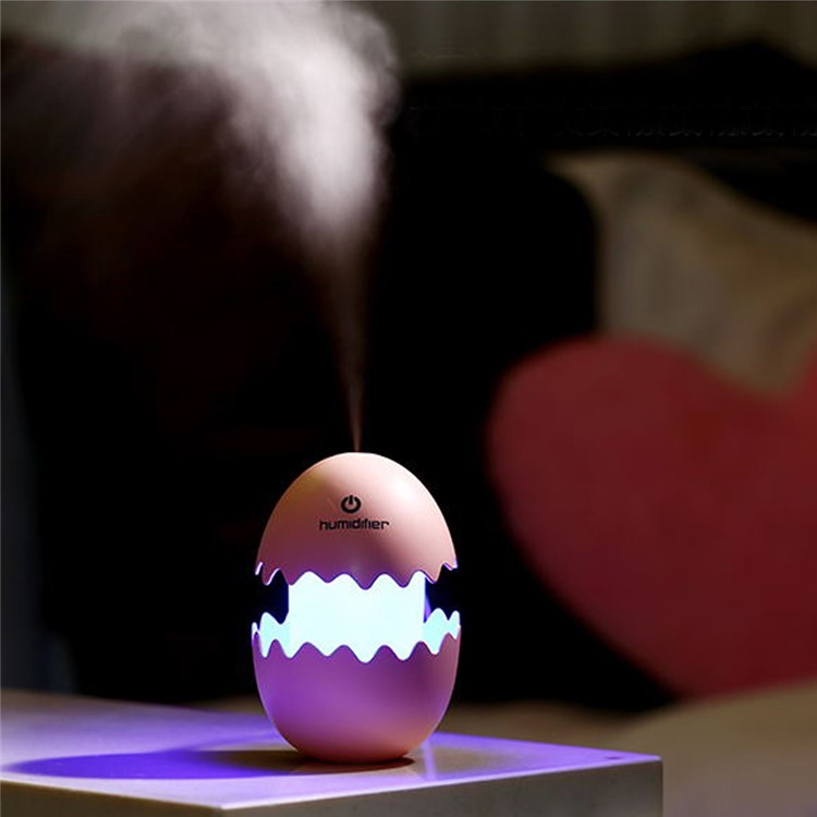 Mini Funny Egg Desktop Mist Humidifier LED Night Light for Home Office Car - White-14