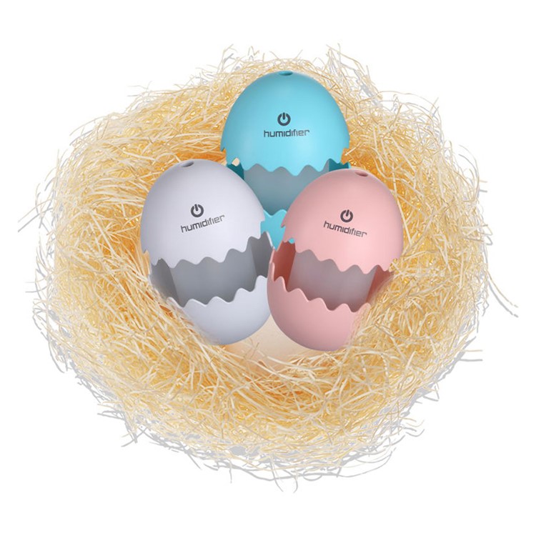 Mini Funny Egg Desktop Mist Humidifier LED Night Light for Home Office Car - White-15