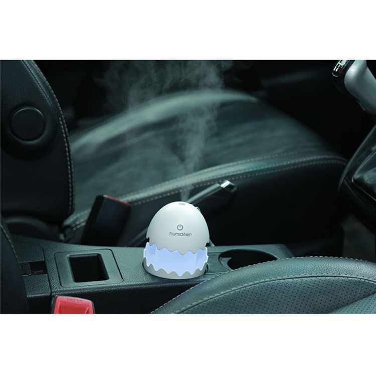 Mini Funny Egg Desktop Mist Humidifier LED Night Light for Home Office Car - White-18
