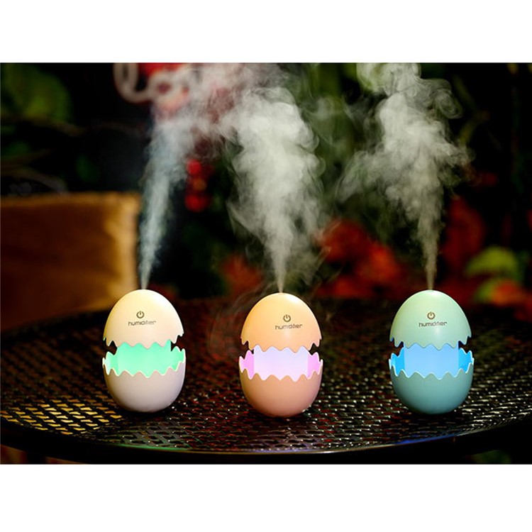Mini Funny Egg Desktop Mist Humidifier LED Night Light for Home Office Car - White-19