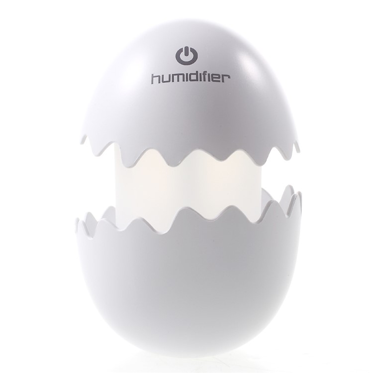 Mini Funny Egg Desktop Mist Humidifier LED Night Light for Home Office Car - White-2