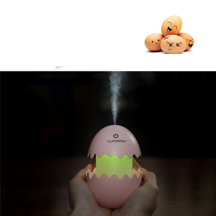 Mini Funny Egg Desktop Mist Humidifier LED Night Light for Home Office Car - White-20