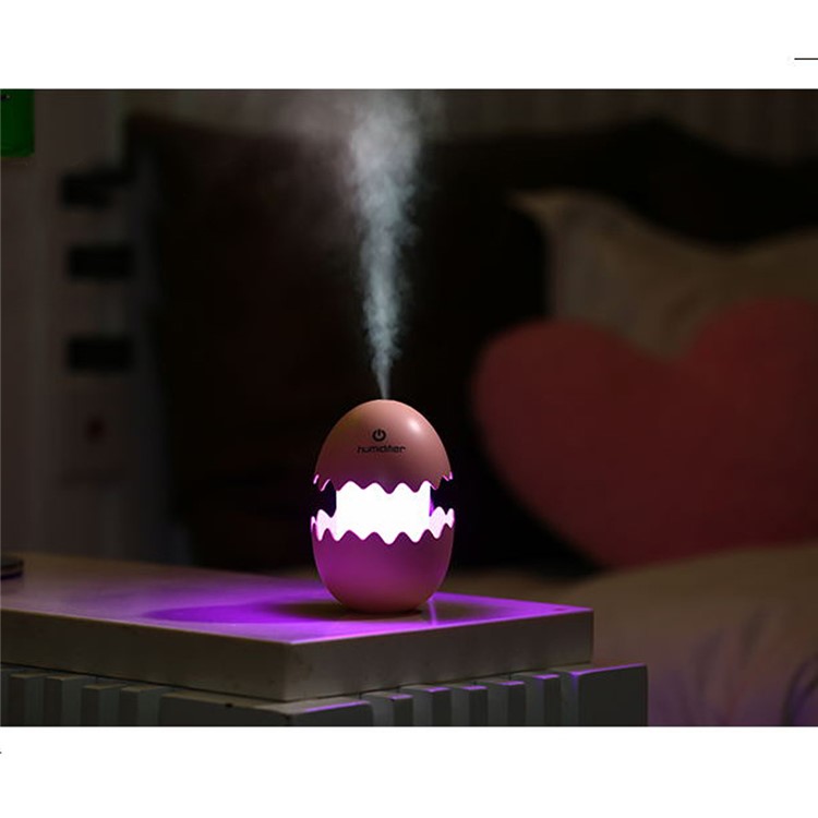 Mini Funny Egg Desktop Mist Humidifier LED Night Light for Home Office Car - White-21