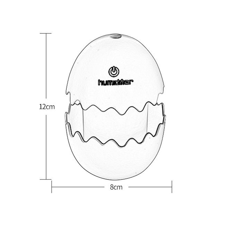 Mini Funny Egg Desktop Mist Humidifier LED Night Light for Home Office Car - White-23