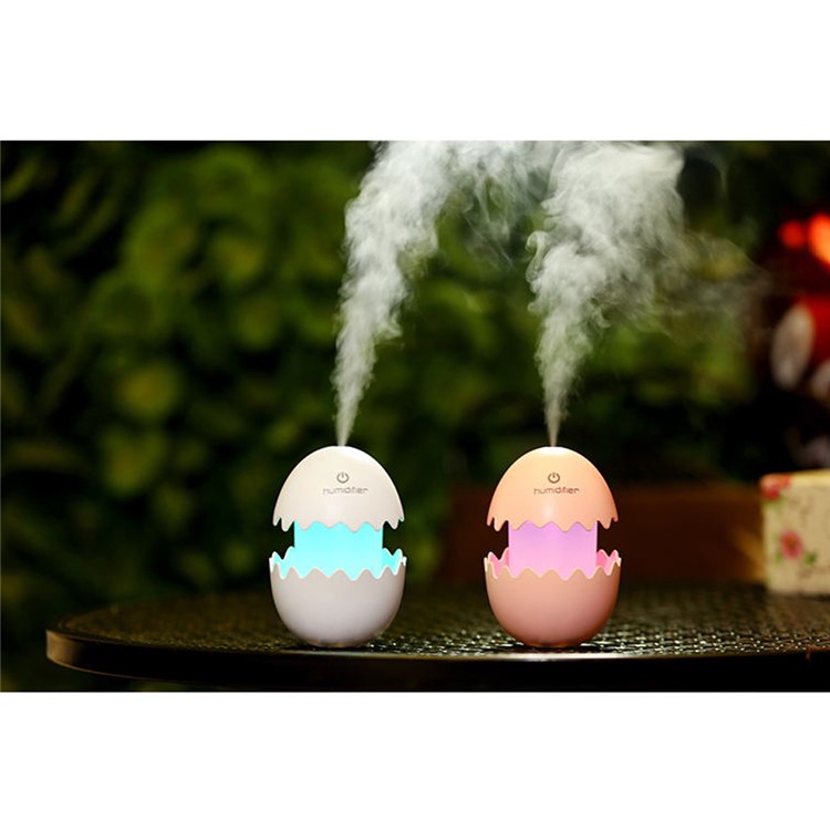 Mini Funny Egg Desktop Mist Humidifier LED Night Light for Home Office Car - White-24