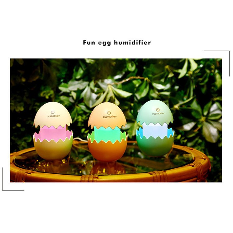 Mini Funny Egg Desktop Mist Humidifier LED Night Light for Home Office Car - White-25