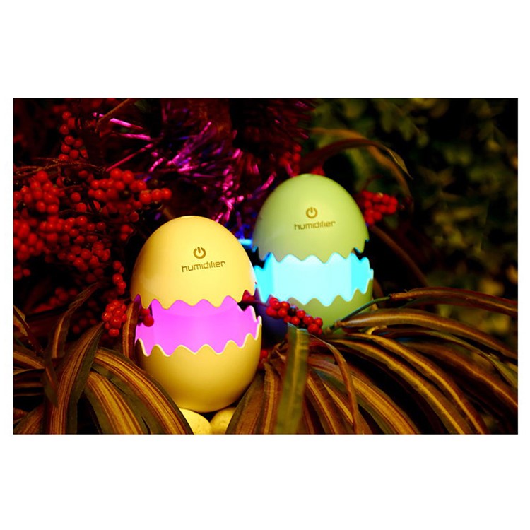 Mini Funny Egg Desktop Mist Humidifier LED Night Light for Home Office Car - White-27