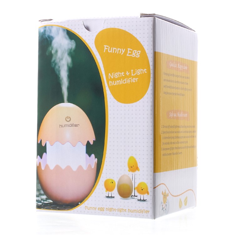 Mini Funny Egg Desktop Mist Humidifier LED Night Light for Home Office Car - White-32