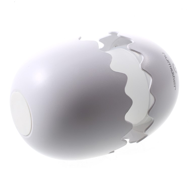 Mini Funny Egg Desktop Mist Humidifier LED Night Light for Home Office Car - White-4