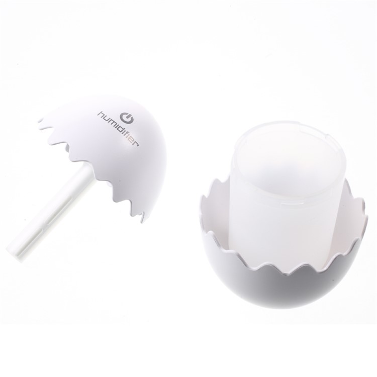 Mini Funny Egg Desktop Mist Humidifier LED Night Light for Home Office Car - White-8