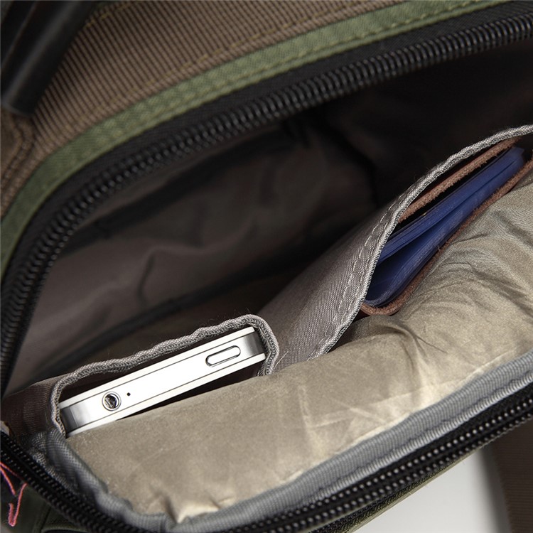 KOROVO RFID Signal Shielding Shoulder Bag Anti-degaussing Anti-theft Wallet Case Anti-theft Waist Bag (B9802) - Army Green-16