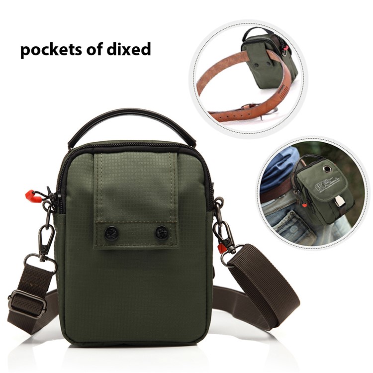 KOROVO RFID Signal Shielding Shoulder Bag Anti-degaussing Anti-theft Wallet Case Anti-theft Waist Bag (B9802) - Army Green-9