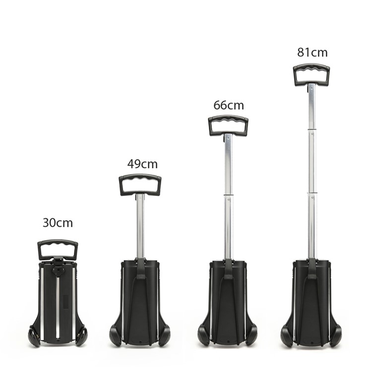 KOROVO Folding Shopping Luggage Cart Trolley Retractable Aluminum Alloy Bike Trailer (JX830A) - Black-7