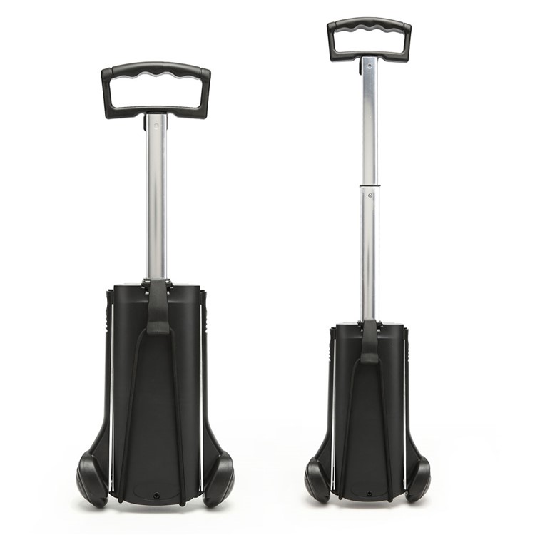 KOROVO Folding Shopping Luggage Cart Trolley Retractable Aluminum Alloy Bike Trailer (JX830A) - Black-8