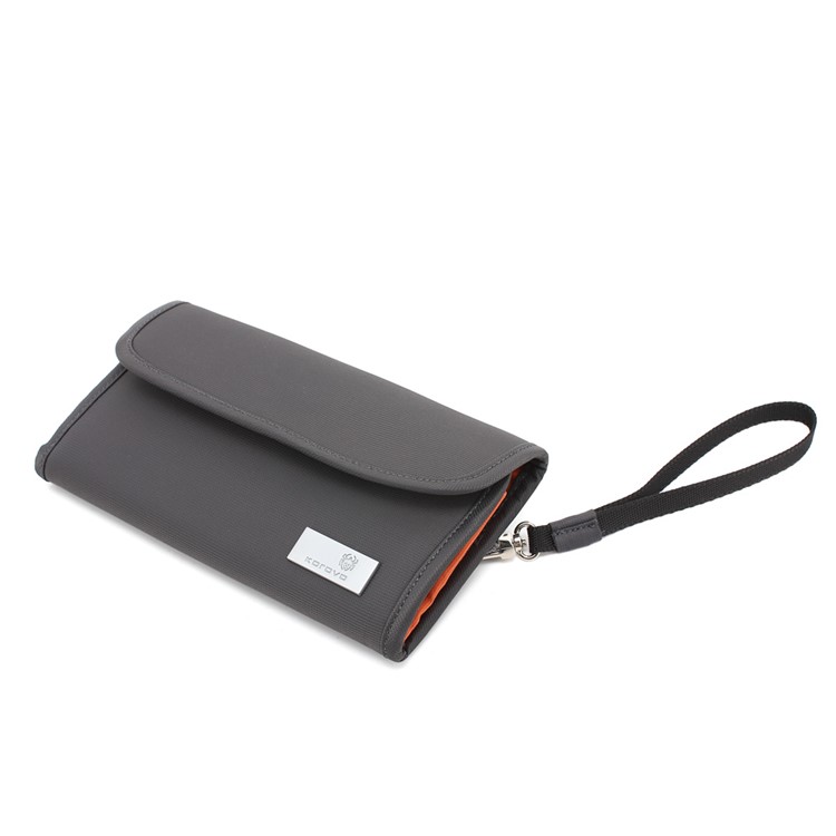 KOROVO RFID Signal Shielding Pouch Anti-degaussing Wallet Case (B1802) - Dark Grey-5
