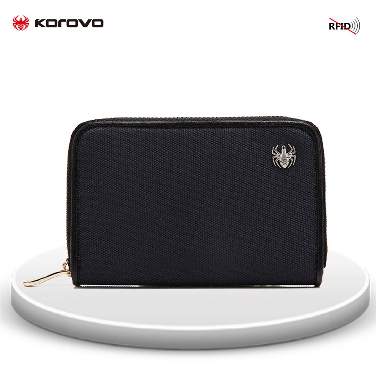 KOROVO RFID Signal Shielding Pouch Anti-degaussing Wallet Case (D6801) - Navy Blue-1