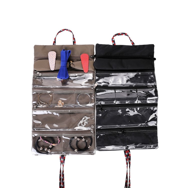 Multifunctional Foldable Jewelry Storage Bag Organizer - Black-2