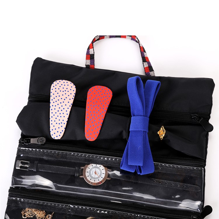 Multifunctional Foldable Jewelry Storage Bag Organizer - Black-3