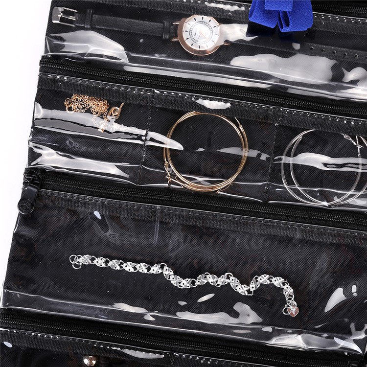 Multifunctional Foldable Jewelry Storage Bag Organizer - Black-4