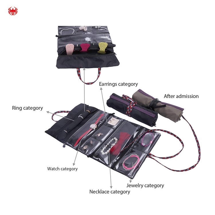 Multifunctional Foldable Jewelry Storage Bag Organizer - Black-6