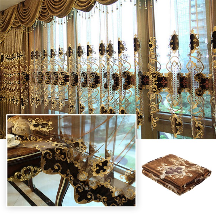 Luxury European Style Window Screening Living Room Bedroom Blackout Curtain, 1.58 x 2.7m-1