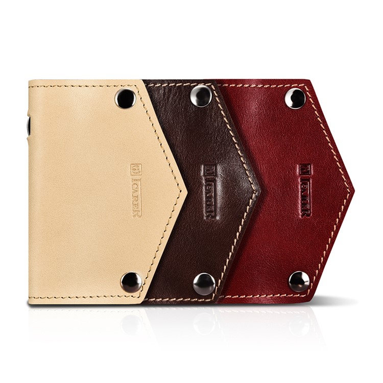ICARER Vegetable Tanned Leather Key Case - Wine Red-10