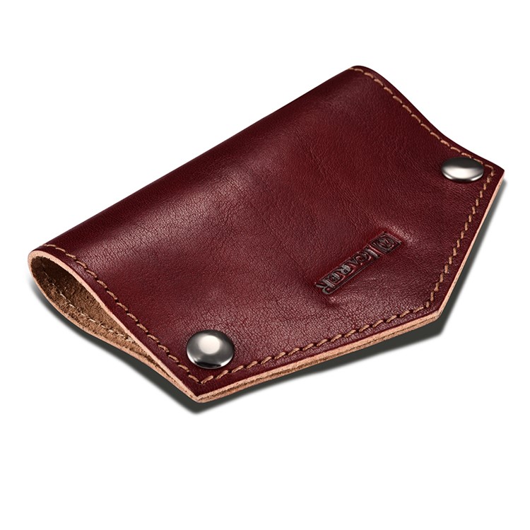 ICARER Vegetable Tanned Leather Key Case - Wine Red-3