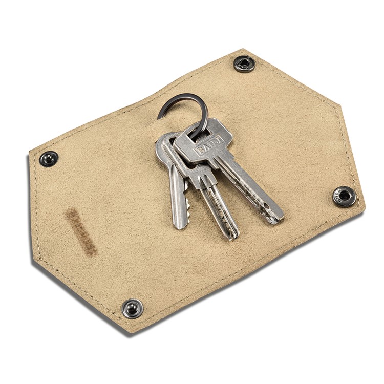 ICARER Vegetable Tanned Leather Key Case - Wine Red-7