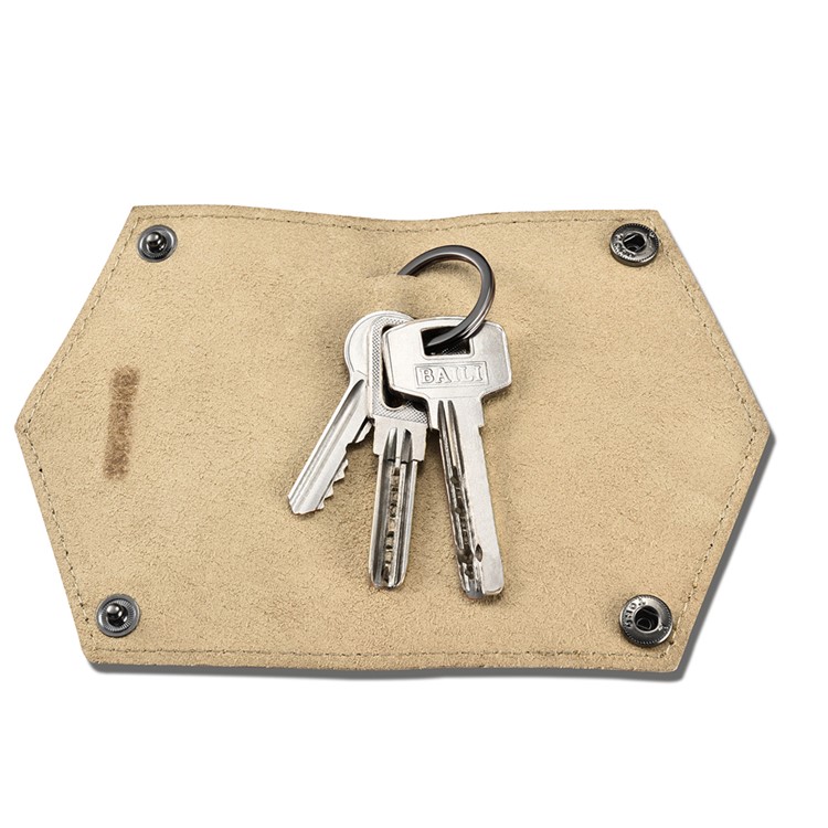 ICARER Vegetable Tanned Leather Key Case - Wine Red-8