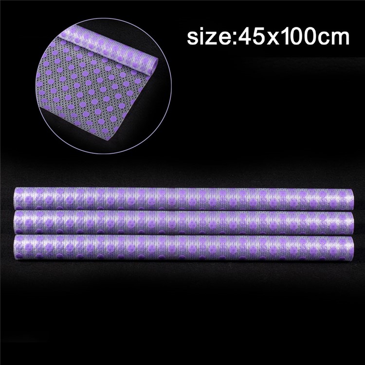 3Rolls/Lot Purple Dots Anti-slip Anti-bacteria DIY EVA Pad Mat for Kitchen Drawer Cupboard, Size: 100 x 45cm-1