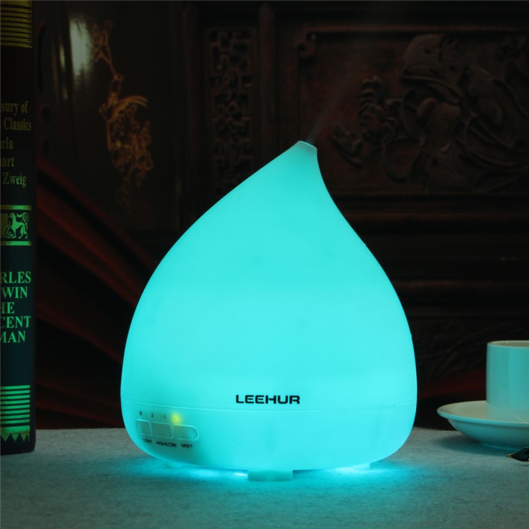 LEEHUR Water Drop Essential Oil Diffuser Ultrasonic Aroma Humidifier with 14-color LED Lights - US Plug-17