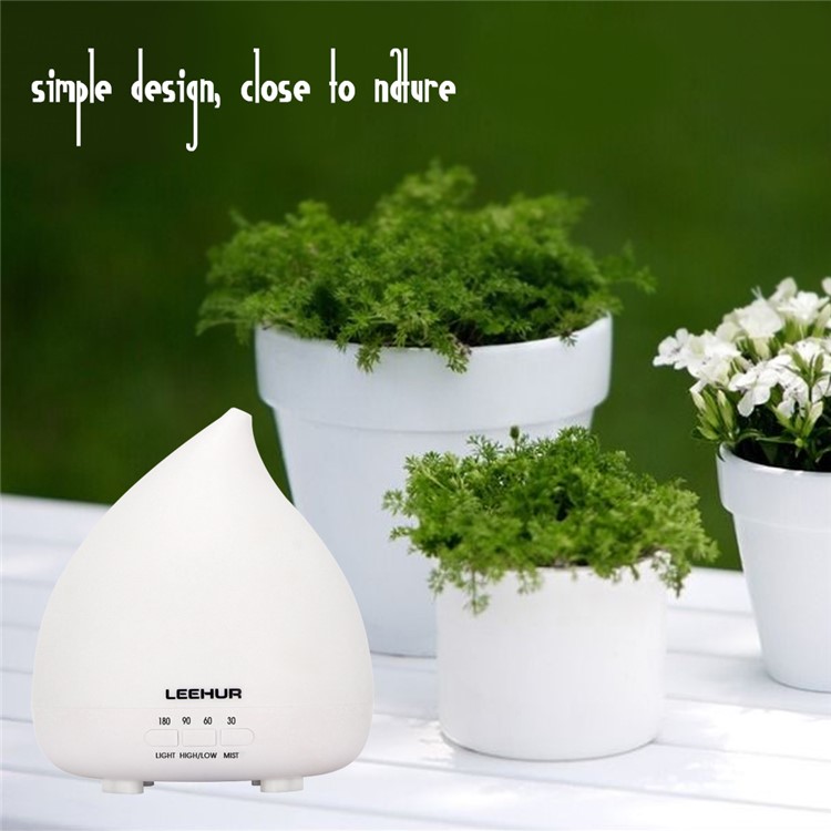 LEEHUR Water Drop Essential Oil Diffuser Ultrasonic Aroma Humidifier with 14-color LED Lights - US Plug-4