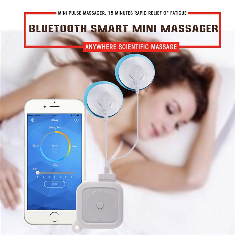 Smart Phone APP Bluetooth Control Electronic Pulse Massager Smart Mini Massager - White-1