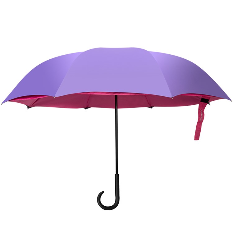 JOYROOM CY144 Reverse Folding Inverted Umbrella Rain Protection - Pink-2