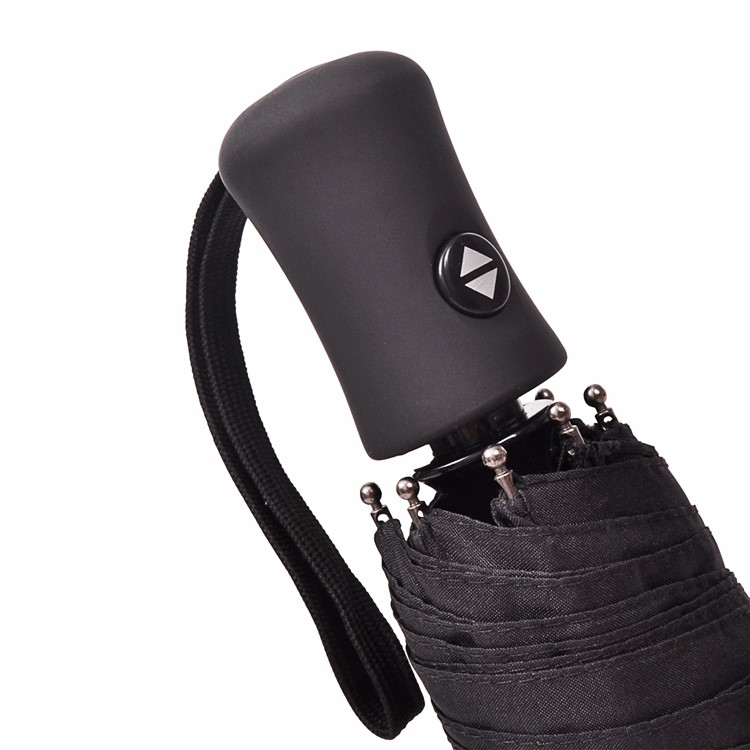 Lightweight 8 Ribs One Button Automatic Folding Umbrella for Men and Women - Black-2