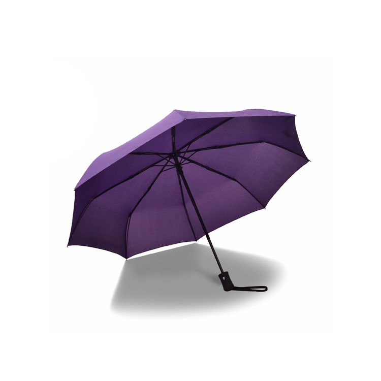 Travel Umbrella One Button Automatic Folding Compact Umbrella for Men and Women - Purple-1