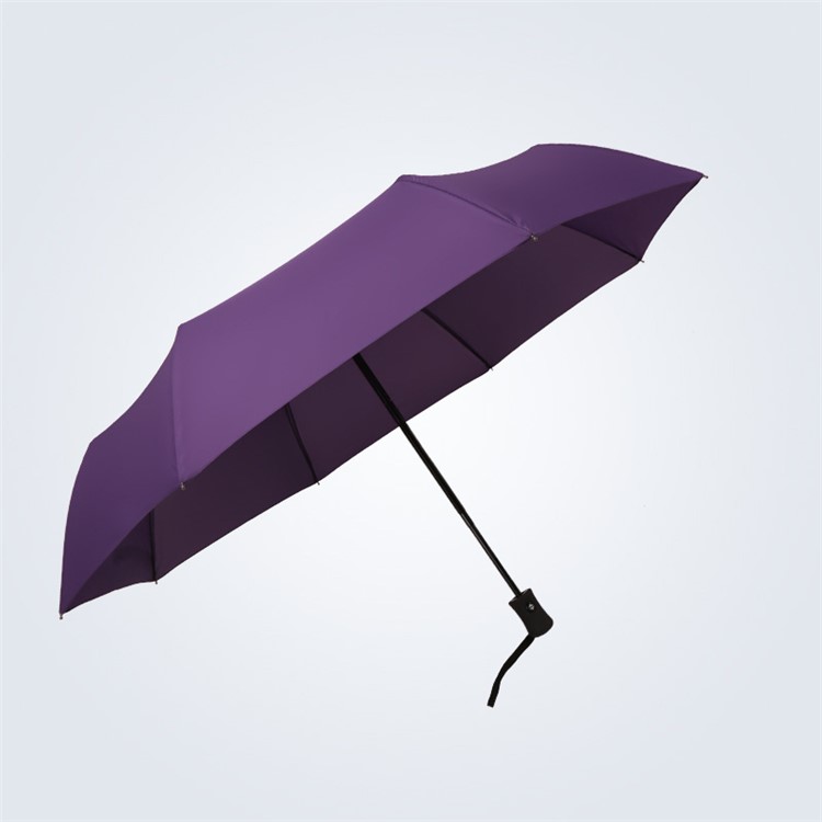 Travel Umbrella One Button Automatic Folding Compact Umbrella for Men and Women - Purple-4