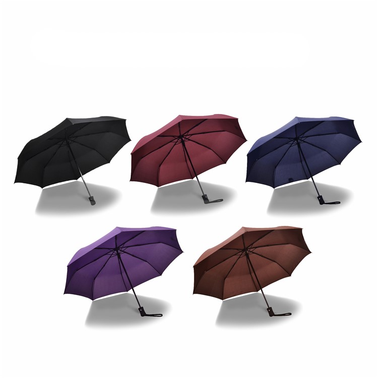 Travel Umbrella One Button Automatic Folding Compact Umbrella for Men and Women - Purple-5