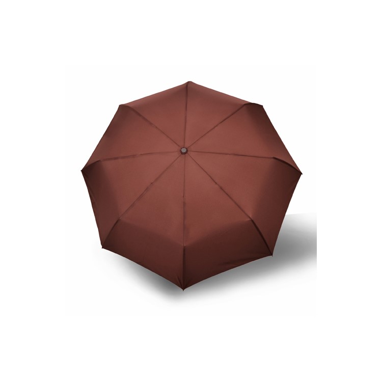 One Handed Operation One Button Automatic Folding Umbrella with 8 Ribs for Men and Women - Brown-2