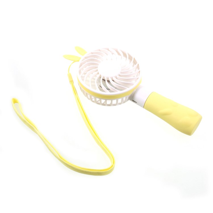 Ventilateur Portatif De Ventilateur De Mini USB De Forme Mignonne Avec 2 Vitesses Réglables - Jaune / Lapin-2