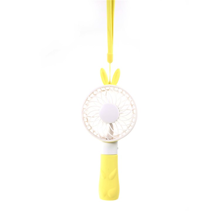 Ventilateur Portatif De Ventilateur De Mini USB De Forme Mignonne Avec 2 Vitesses Réglables - Jaune / Lapin-3