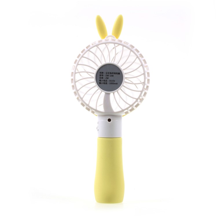 Ventilateur Portatif De Ventilateur De Mini USB De Forme Mignonne Avec 2 Vitesses Réglables - Jaune / Lapin-5