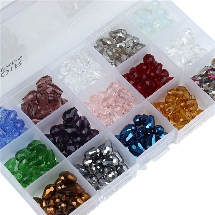 Water Drop Shaped Crystals DIY Bracelet Necklace Beads Set-4