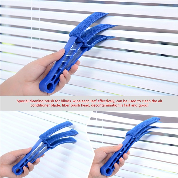Window Blind Brush Dust Cleaner for Air Conditioner - Blue-2