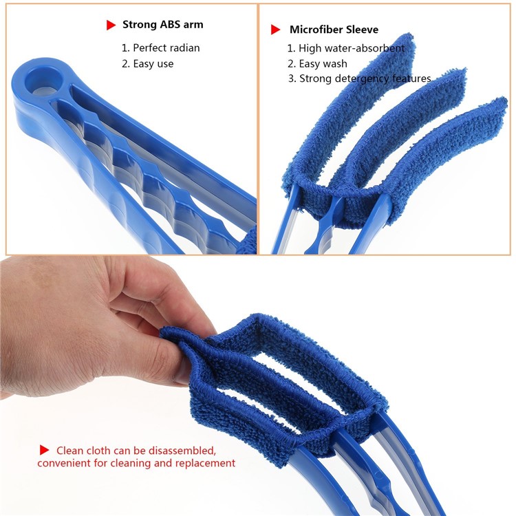 Window Blind Brush Dust Cleaner for Air Conditioner - Blue-3